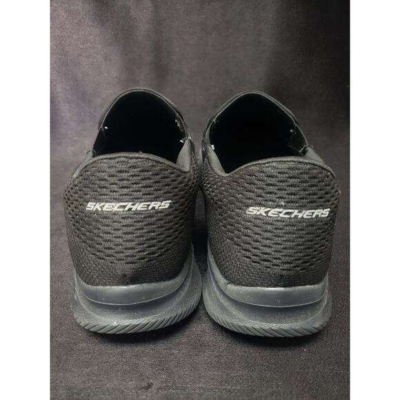 Sketchers Equalizer Double Play Memory Foam Black Slip On Loafer Comfort Shoes - Picture 6 of 9